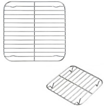 2PCS Crisper Racks Compatible with Air Fryer 2.5QT, 4QT & 6-CUP Glass, Food Grade SUS304 Stainless Steel