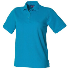 (18 UK, Turquoise) Henbury Womens/Ladies Pique Polo Shirt