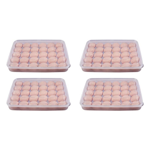 Egg Container, Refrigerator Deviled Egg Tray Carrier with Lid for 60 Eggs - Plastic Fridge Stackable Portable 4 Pack