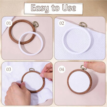 3 Inch Embroidery Hoops, 36 Pcs Embroidery Hoop Frame Circular Wood Rubber Hoops for Sewing, , DIY Hanging Gifts