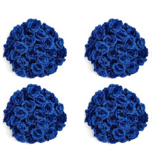 KüNstliche Blumen Seide Rose Blumen KöPfe, 200 Stück für Hut Kleidung Album Dekoration, (Dunkel Blau)