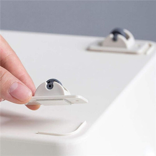 8 Pcs Self Adhesive Casters Wheels for Storage Box Trash Can Single Direction Non-Swivel Casters No Drilling 1