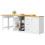 (White, MDF) 120-180cm Adjustable White Dining Table 7