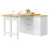 (White, MDF) 120-180cm Adjustable White Dining Table 11