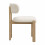 (Natural, Boucle) 2x Solid Wood Dining Chairs - Natural Boucle 10