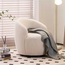 008S Teddy Fabric Swivel Barrel Armchair