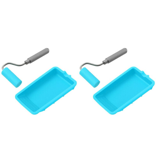 4x Silicone Glue Roller with Tray 48mmX20mm Roller Handle for Arts Crafts Woodworking Glue  Projects 1