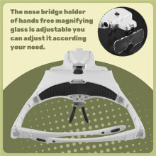 Hands Free Headband Magnifying Glass, Usb Charging Magnifier With Led Light Jewelry Watch Hobby 5 Lenses 1.0X 1.5X 2.0X 2.5X 3.5X