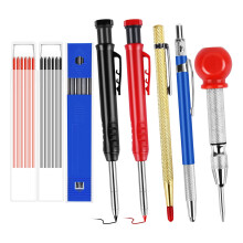 8 PièCes SéRies Crayons de Charpentier MéCaniques pour la Construction D'Architectes Du Travail Du Bois, 3 Crayons de Charpentier avec Recharges de