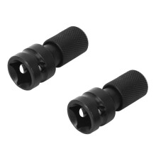 2 Pack 1/2 Square Drive to 1/4 Hex Shank Socket Adapter Quick Release Chuck Converter for Impact Ratchet Wrench