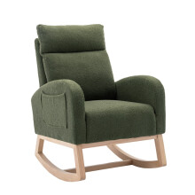 (Green, Teddy) Mid-Century Green Teddy Rocking Chair