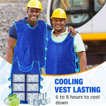 2 Pcs Cooling Vest With 48 Pcs Ice Pack Adjustable Ice Vest for Men Women Hot Weather Working Running Fishing Cycling