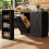 Swivel Sideboard with Shelves – Black Finish 3