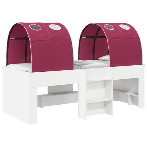 VidaXL vidaXL Bed with Tunnel 4 pcs White and Red Engineered Wood 2