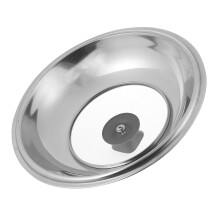 Couvercle universel en acier inoxydable pour casseroles et poêles, résistant à la chaleur.