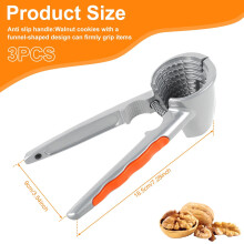 Casse-noix Qenwkxz3PCS en forme d'entonnoir avec poignée antidérapante, casse-coquilles réutilisable en alliage Ziny, outil portable efficace