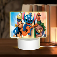 Stitch Cartoon Comic Acryl Nachtlampje met voet, geschikt voor jongens en meisjes, LED-nachtlampje met stekker, geschikt als verjaardags- of