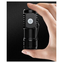 LED Flashlight 14500 USB-C Rechargeable Tactical Torch with Magnetic Base and Keychain