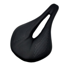 Bike Seat Saddle Leather Carbon Fiber Bike Seat Shock Absorbing Bike Saddle Black 155mm