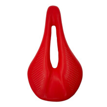 Leather Carbon Fiber Bike Seat Breathable Shock Absorption Cycling Saddle Seats Red143mm