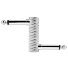 6.35mm 1/4'' Z Type Male to Male Jack Plug Guitar Pedal Coupler Pedal Connector Silver