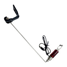 Lake and River Fishing Bites Alarm Indicator with Metal Rod Arm and Clip Head Red