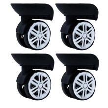 4Pcs Rubber Trolley Caster Replacement 60x12mm Mute Suitcase Luggage Box large black