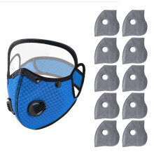 Dust Mask with Eye Cover and Elastic Head Cord for Woodworking Dark blue