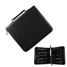 Hairstylist Comb Pouch Stylist Pu Handbag Holder Scissors Shear Storage Bag Black