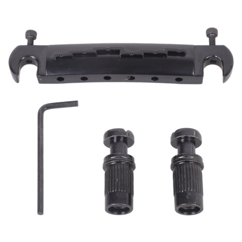 Small Integrated Bridge Wraparound Bridge Stop Tailpiece Electric Guitar Part Black