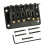 6 String Fixed Hardtail Roller Saddle Bridge Top Load Guitar Bridge Tailpiece Black 1