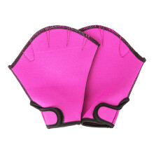 2Pcs Paddle Fingerless Mitten Hand Tool Gloves for Swimming Resistance Training Rose Red M
