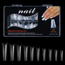 No C Curve Nail Tips for Acrylic Nails Professional Transparent color Coffin Nails Tips
