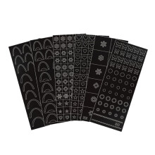 Achieve Professional Looking Nails with 6 Assorted Nail Art Decals Stencil Tool