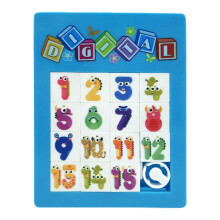 Plastic 3D Slide Puzzle Number Alphabet Slide Puzzle Table Portable 3D Board Large number