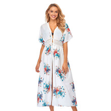 Pretty Plant Pattern Large Cardigan for Women Summer Beach Sun-proof No 9 cherry blossom