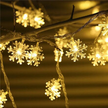 2X LED Snowflake String Light Outdoor for Christmas Garden Decor for Holiday Lighting Decor Light 1.5M 10Lamp