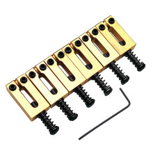 6Pcs/set 10.5mm Brass Flat Top Guitar Bridge Saddles Replacement with Wrench Set Black