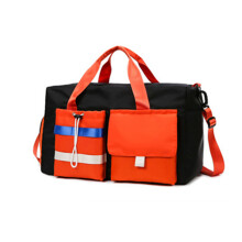 Large Sports Bag with Separate Wet and Dry Compartments for Fitness Black contrast color