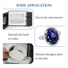 110 Sheets Microwave Kiln Papers4.7 Inch Round Ceramic Fiber Paper Insulation Ceramic Fiber Blanket for Glass Fusing DIY