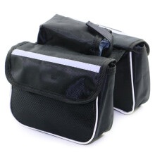 3-in-1 Bike Frame Bag Bicycle Top Tube Bag Durable-Mountain Bike Double Side Bag Black