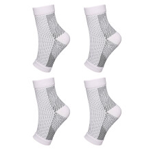 4Pack Neuropathy Socks for Women Men Neuropathy Pain Ankle Compression Socks White s or m