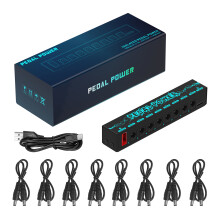 Guitar Pedal Power Supply Effect Pedal Board Power Supply 8 Isolated Output Black