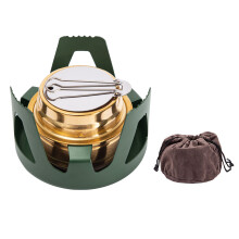 Mini Aluminum Alcohol Stove Backpacking Stove Portable Cooking Stove with Olive green