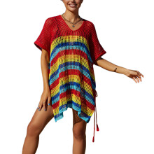 Womens Swimsuit Beach Cover Up Shirt Beach-Bikini Beachwear Bathing Red One size fits all