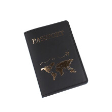 PU Leather Passport Holder Luggage Tag Cute Credit Card Holder for Black passport bag