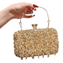 Womens Evening Bag Ladies Crossbody Bag with Chain Sequins Handbag for Banquet Gold