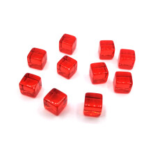 200Pcs Clear Dices Engraving Acrylic Blank Dices D6 Dices Party Board Game Dices Red