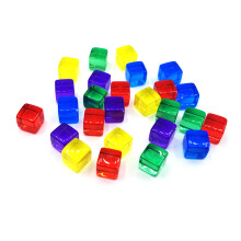 200Pcs 6 Side 8mm Clear Dices Educational Dices Engraving Acrylic Transparent mixed co
