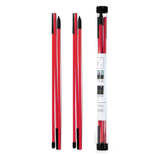 Foldable Golf Alignment Stick Training Aid for Postures Corrector with Tube Case Red
